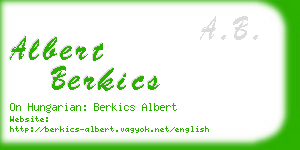 albert berkics business card